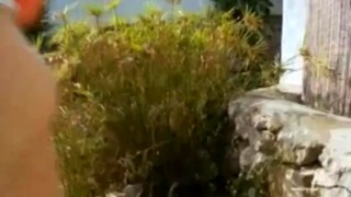 My girl peeing outdoors