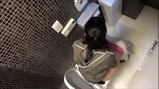Asian Chick Pissing Toilet Voyeur