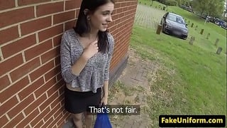 Outside Assfucked Babe Gets Officer Cock Atm