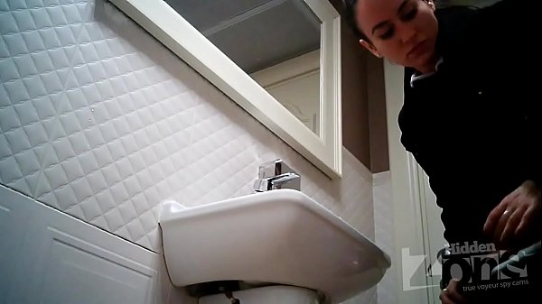 Spy Cam in Womens Toilet - White Painted Standing - Pisshamster.com