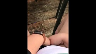 Back Porch Pissing Peeing Babe