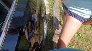 Pissing on a Van Tire