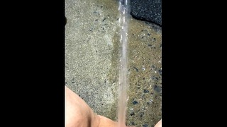 Powerful Extra Soaker Piss Outdoor at Night Pov