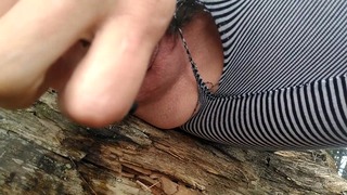 Outdoor Outdoor Pissing Through Ripped Leggings