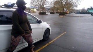 Public Pissing Milf at Busy Gas Station