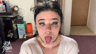 Submissive Hitchhiker Facial- Sloppy Penis Sucking Pissed on