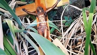 Italian Hooker Pisses On A Crucifix In A Deconsecrated Cemetery