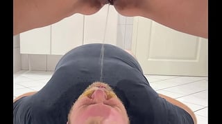 Goddess Pissing In His Mouth