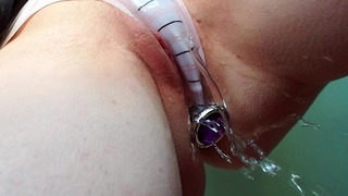 Panty Piss With Butt Plug Put In