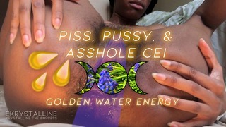 Piss, Pussy, N Asshole CEI: Golden Water Energy Cum Ätningsinstruktioner – Ekrystallin