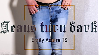 Trailer: Jeans Turn Dark – Trans Pisses In Her Pants – Jeans Wetting – Emily Adaire Transgender German Soaking Moist