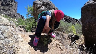 Piss Piss Travel – Funny Girl Tourist Peeing In The Mountains Gran Canaria