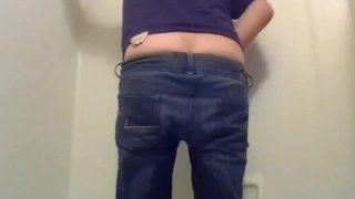 Cute Transgirl Pissing Jeans Intentionally For First Time; Fully Clothed