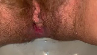 God I Needed The Toilet So Badly – Loud Hard Strong Stream Of Piss From Hairy Mommy Cunt