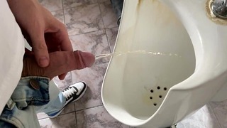 Fyr tisser på offentligt kontor toilet