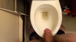 Guy Takes A Quick Piss In The Toilet After Smoking Some Weed