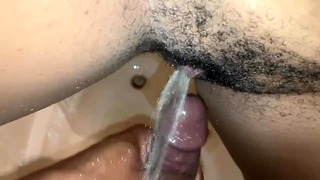 Hairy Pussy Pissing On My Dick In Shower