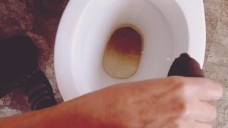 He Piss For Cam In Toilet