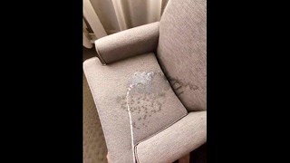Massive Desperation Piss Soaking Hotel Chair!!