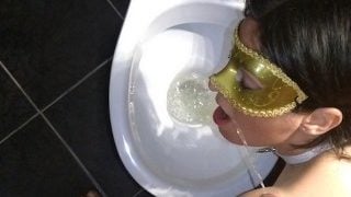 Obedient Humiliated Toilet Slut Wife Take Golden Piss