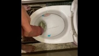 Pissing From A Big Beautiful Uncut Dick In Two Streams