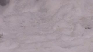 Pisser dans la neige mature Milf Avec une belle chatte poilue.