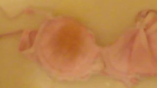 Pissing On Cup Of Pink Bra!