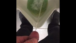 Quick Public/Work Bathroom Jerk Off And Cum & Urinate