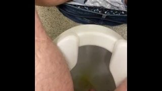 Sitting Down Piss Pee Urine At Walmart Public Bathroom Shy Bladder But Close To Full Empty Moaning