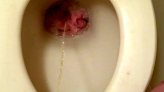 Throwing Pink Panties Into The Toilet Bowl And Pissing!