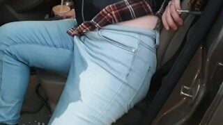 Alice Pisses Her Jeans In Public! Kinky Girl!