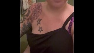 BBW stepmom MILF pisses before tattoo appt your POV