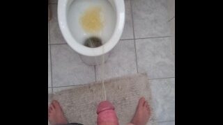 Big And Hard Cock Of A Young Guy Gives Out A Golden Shower In The Morning