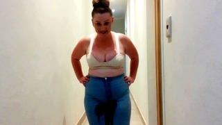 Big Fat Chubby Slut Pissing Her Jeans Desperate Piss