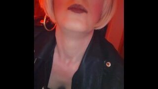 Blonde Trans Goddess in Latex Gloves and Pissing Closeup in Jar & Drinks