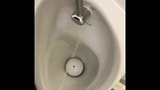 Desperate Piss at public urinal