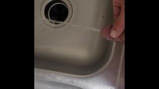 Desperate Piss In Kitchen Sink