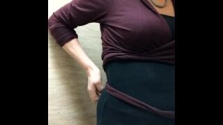 Follow Milf Into Women’s Restroom To Pee