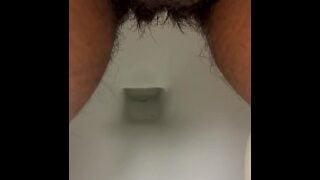 Hairy Goddess P Peeing Complication While At Work