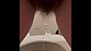 Hairy Pussy Stand Up Pee In Public Restroom
