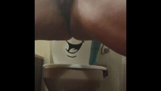 Hidden In The Bathroom Masturbating With A Golden Shower Gift.