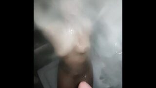 I pee my hot wife on her knees in the shower