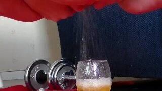 Jen is Peeing into a Wineglass