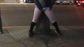 Milf Can’t Hold Her Pee And Pisses On Downtown Public Sidewalk