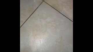 my milf friend was going to pee in nice bucket but she does it on the floor (ita amateur)