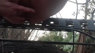 Naughty Aussie Piss and Cum in the Garden .. Watch My Cum Dribble!!