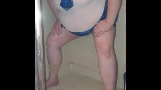 Naughty Busty School Girl Peeing In The Shower