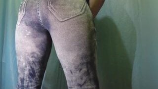 Peeing In Jeans Pants With Big Sexy Ass