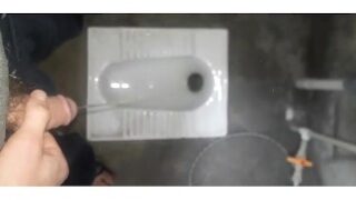 peeing in the toilet