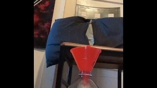 Peeing With Funnel At Friends Place